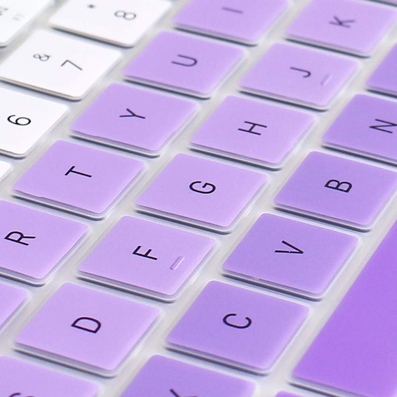 ProElife Ultra Thin Silicone Keyboard Cover Skin for MacBook Air 13 Inch 2021 2020 with Touch ID (MODLE A2179 and A2337 Apple M1 Chip, US Layout) Keyboard Accessories Protector (Ombre Purple) - Image 4